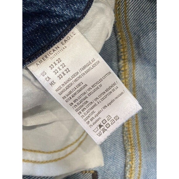 American Eagle Jeans Mens 33x32 Blue Slim Straight Next Level Flex Stretch Denim - Picture 3 of 7